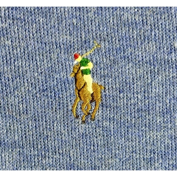 Polo Ralph Lauren Mulicolor Pony Estate Rib Quarter Zip Pullover Blue Preppy XL - Picture 3 of 8